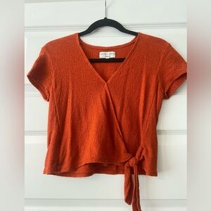 Texture and Thread by Madewell rust orange top Xxs